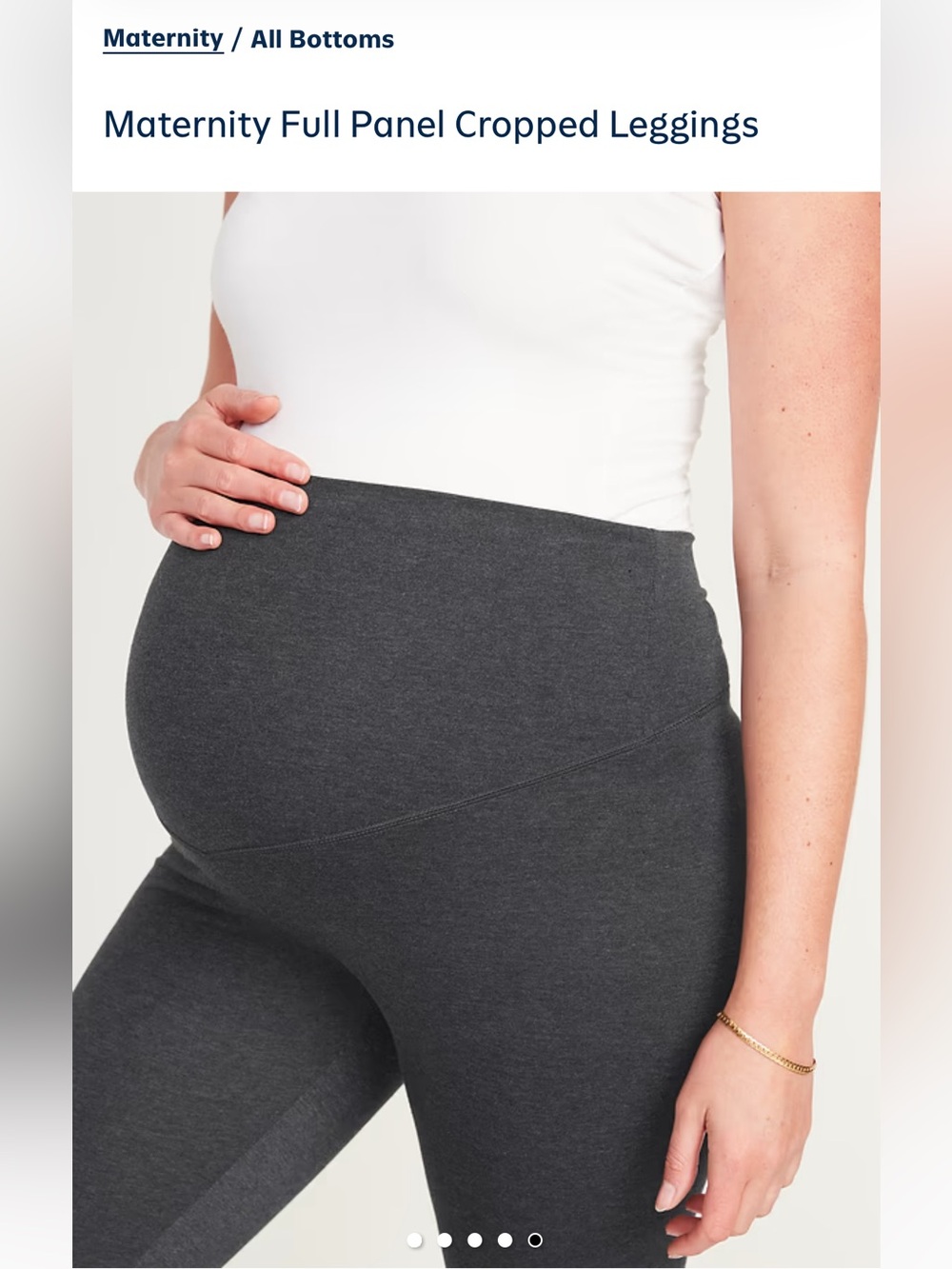 Old Navy Maternity Full-Panel Cropped Leggings — Charcoal Gray
